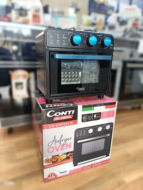 CONTI-GLOBAL GÉANT Mini four + Air Fryer 20L Ventilé 2000w NOIR