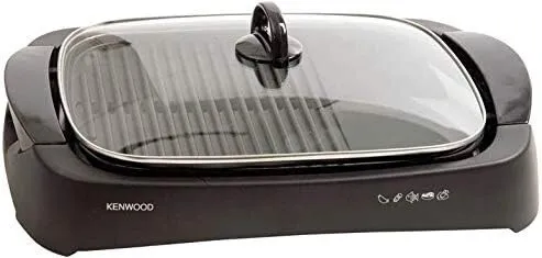 KENWWOD Health Grill Grille barbecue électrique avec couvercle en verre 1700w 58cm