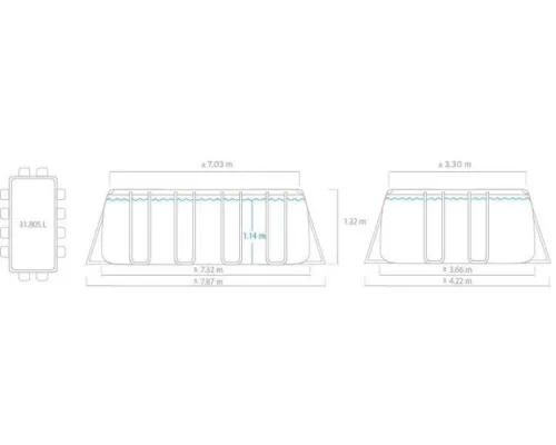 Piscine Intex XTR rectangulaire 5.49, 7.32, 9.75