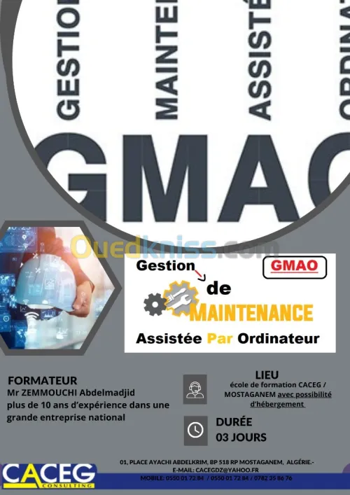  formation ,Maître de la GMAO et de la Planification avec MS Project 