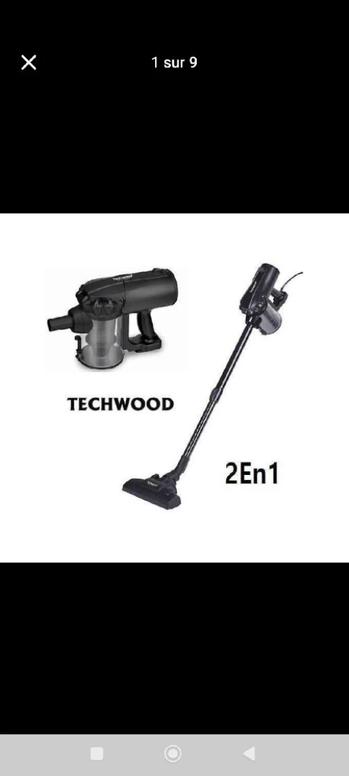 Techwood Aspirateur Balai 2 En 1, 600 W -- Noir