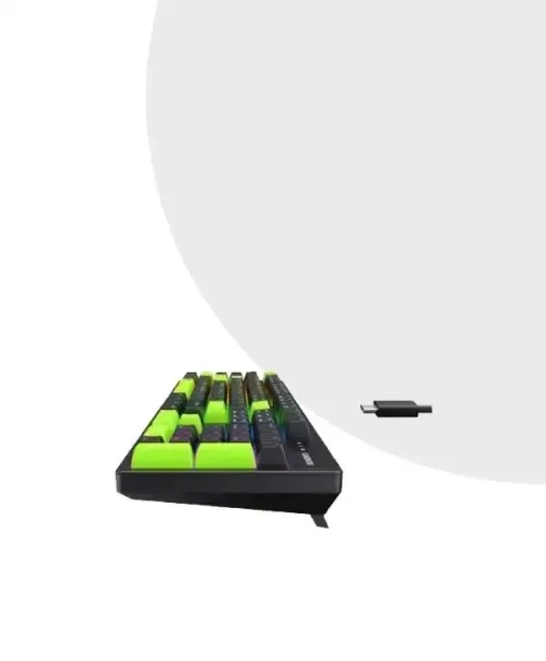 CLAVIER GAMER MECANIQUE HAVIT KB893L BLACK/GREEN
