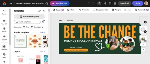 Créer une bannière Facebook , Instagram , LinkedIn, Tick tok