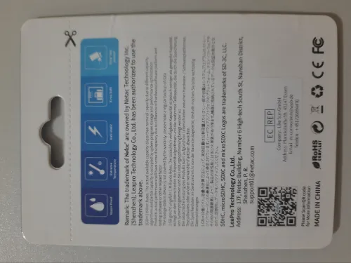 Carte MicroSDXC Netac 64 Gb C10 A1 V30 100Mb/s.