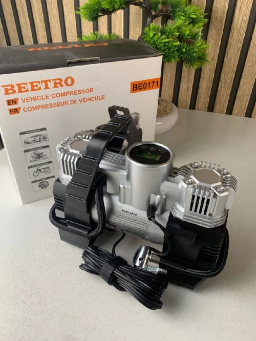 Compresseur de voiture à double piston écran LCD 180W 150psi BE0171 .. جهاز ضغط العجلات للسياراة