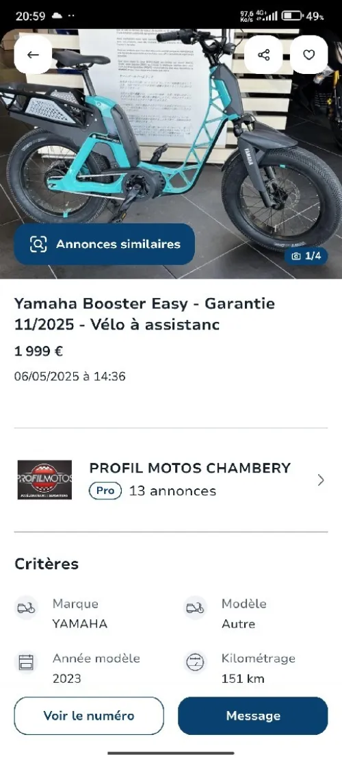 Yamaha Booster Easy  Vélo