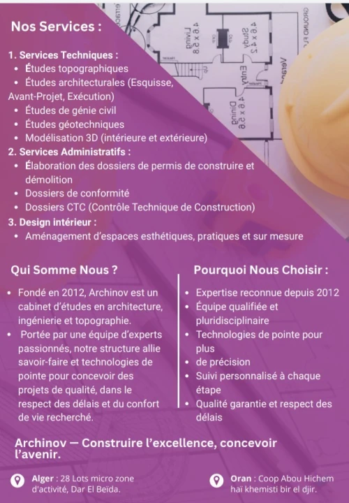 Etude Architecture et Structure - Promotion immobiliere & Villa