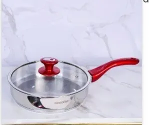 Sauteuse Très Solide Avec Couvercle En Verre En Inox 18/10 Stainless - 20 cm