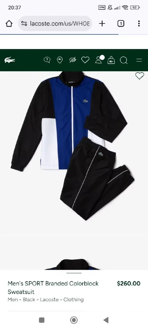 Survêtement Lacoste original 