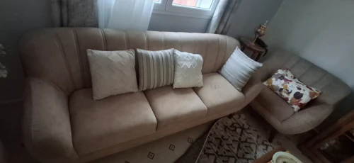 Salon beige   Canapé 3 places avec 2 fauteuil