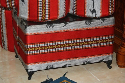 Lot Salon Traditionnel  8 Poufs + 2 Tables avec Verre