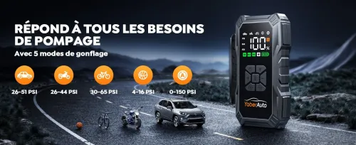 Booster Batterie Voiture avec Compresseur D Air 150PSI 6000A