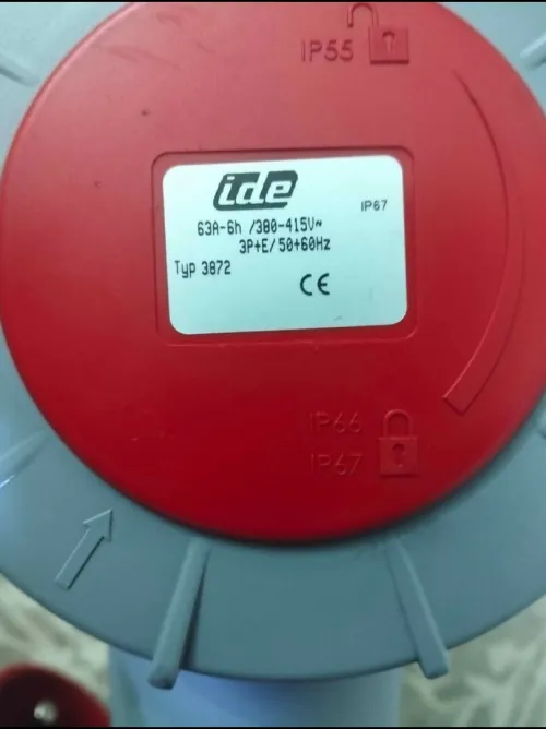 pris de force 380v 2 pris malle et 2 pris femelle ide 63a-6h 3p+e
