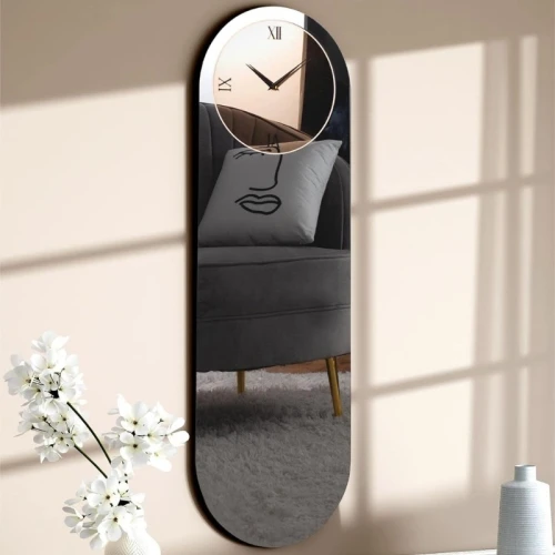ساعة حائط على الطراز الحديث بمرآة أكريليك بيضاوية     Horloge style modérne murale en Miroir
