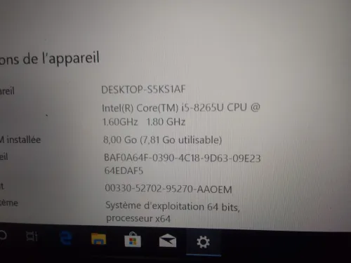 Lenovo thinkpad L480 i5-8ieme