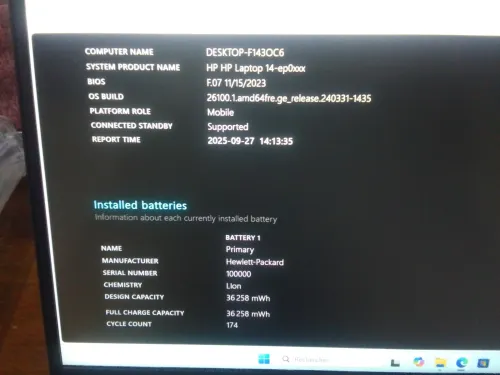 HP laptop 14 i3 N305 (12éme gènèration) 8GB 256SSD 14"FHD très BON ETAT