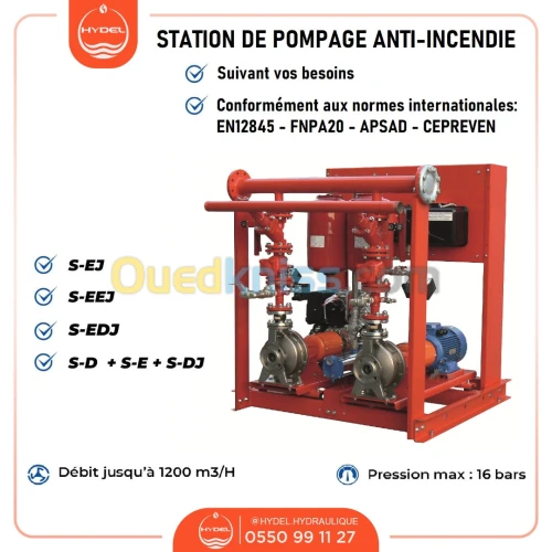 Station Anti-incendie sur SKID - (Station de pompage incendie)