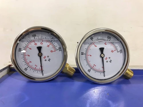 Manomètre de pression - Bain glycérine en inox - Raccord vertical ou arrière DN63-DN100/PN06 à PN100