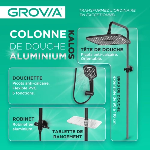 COLONNE DE DOUCHE GROVIA EXONA INOX