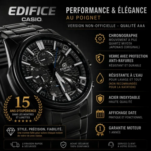 Montres CASIO EDIFICE EQB-1200DC-1A Full Black