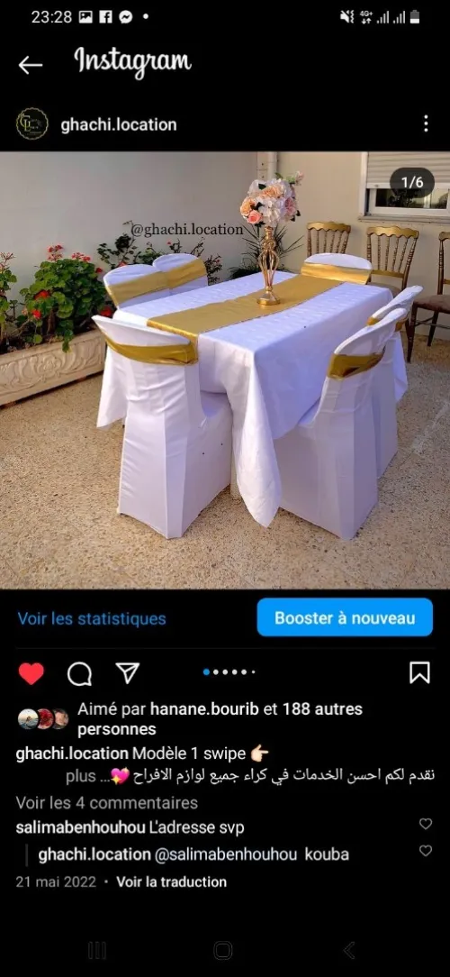 Location de chaises et tables