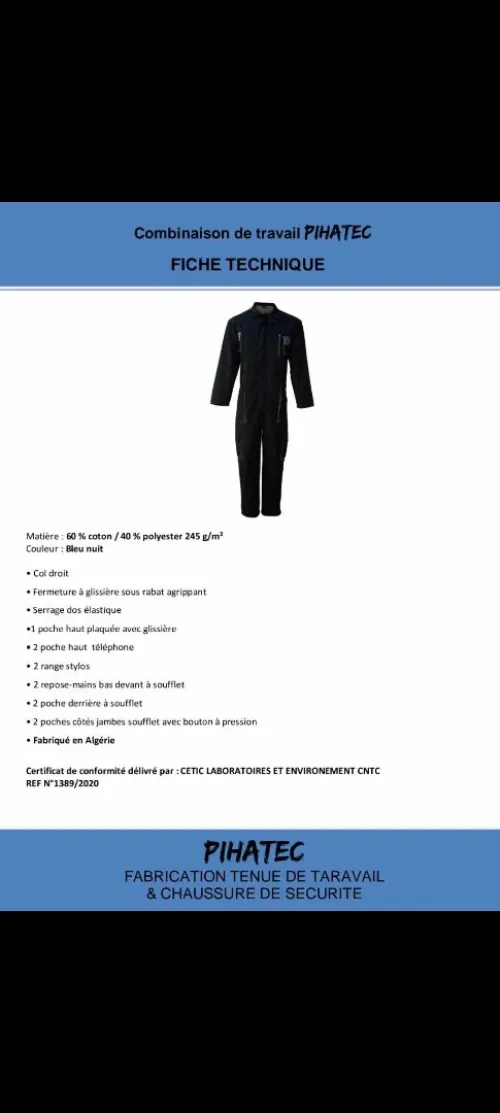 tenue de travail et sécurité + EPI
