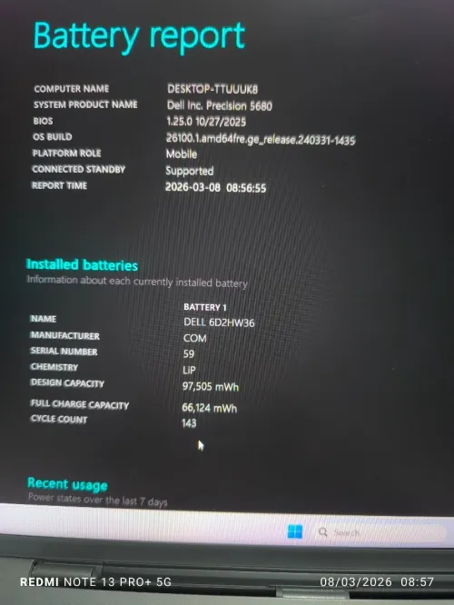 Dell Precision 5680 i9-13900H 2,6 Ghz (20Cpus)