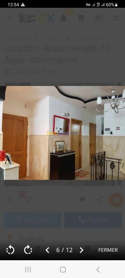 Location vacances Appartement F3 Alger Hammamet