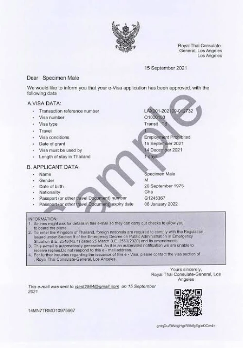 Thaïlande visa électronique 