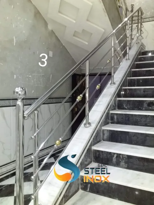 rampe d'escalier en inox