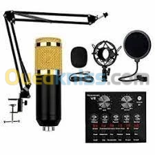 Microphone BM800U avec Amplificateur de SON EXTERNE V8 