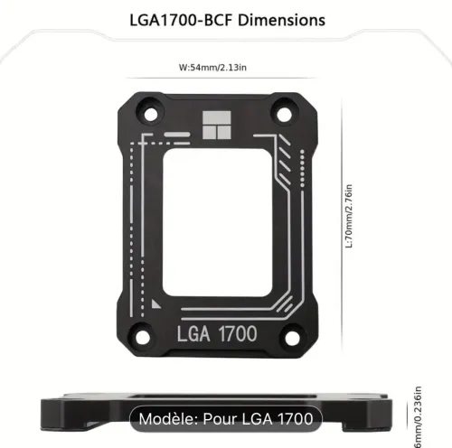 Thermalright cadre de contact cpu lga 1700 (amélioration du refroidissement) sans pâte thermique 