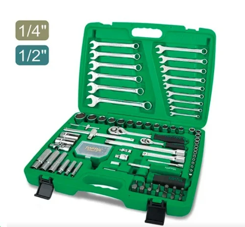 Jeu de 106 clés à douille à flancs de qualité professionnelle 1/4" et 1/2" GCAI106B TOPTUL