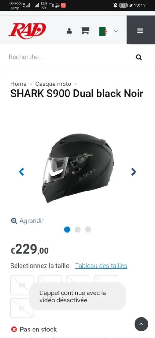 Casque shark s900 black silver