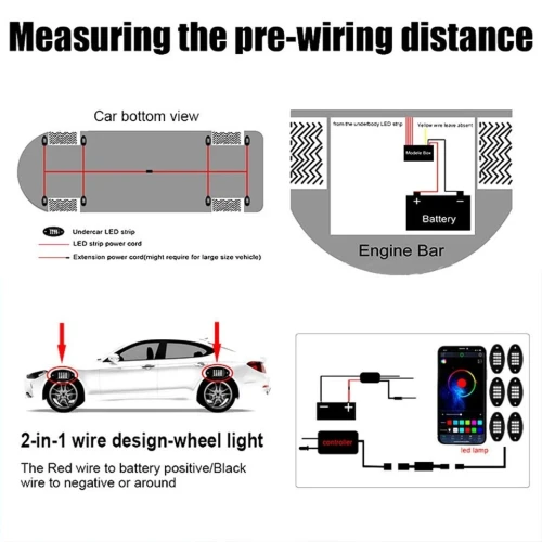 Jeep Éclairage châssis  led multicolores 
