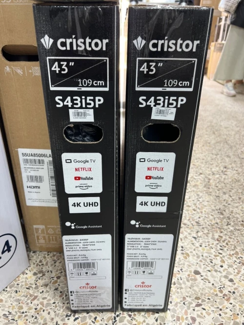 PROMO TV CRISTOR 43 pouces 4K Smart Google tv + démo intégré + Bluetooth. Garantie 5 ans