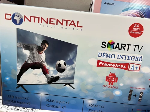 PROMO TV CONTINENTAL 50 pouces 4K Smar android 14 + démo intégré