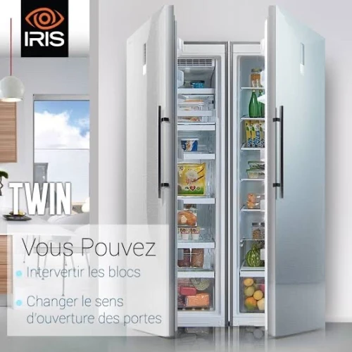 Iris twins ( cengelateur + réfrigérateur ) inox ventilé 165000 da