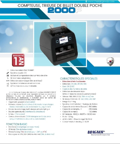 COMPTEUSE DE BILLETS MAGNER 2000F