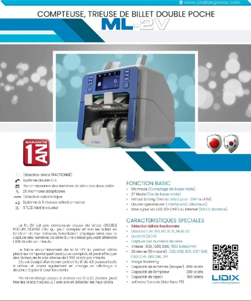 COMPTEUSE DE BILLETS LIDIX ML.2V
