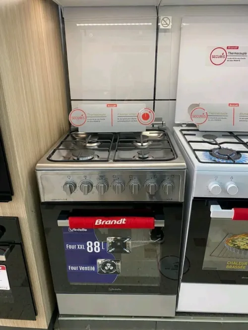 cuisinière Brandt vedette Inox gaz/gaz