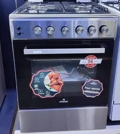 Cuisinière CRISTOR GRATINA 4 feux ventilée catalysée grise 