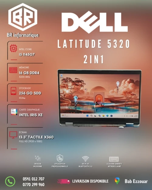 DELL LATITUDE 5320 2-IN-1 INTEL CORE I5 1145G7 16GB 256GB SSD NVME 13,3 FULLHD TACTILE X360