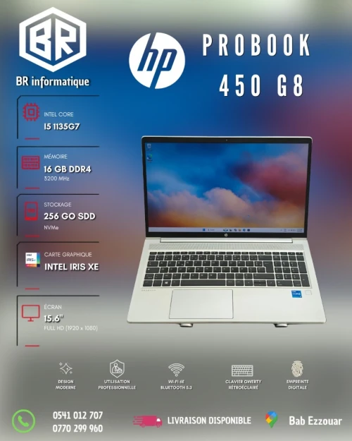 HP PROBOOK 450 G8 INTEL CORE I5 1135G7 16GB 256GB SSD NVME 15,6 FULLHD IPS