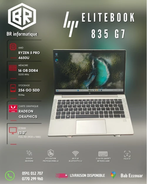 HP ELITEBOOK 835 G7 AMD RYZEN 5 PRO 4650U 16GB 256GB SSD NVME 13,3 FULLHD IPS