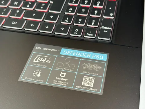 ERAZER DEFENDER P50 I7 12650H 32GB 1TB SSD RTX 4060 8GB 100W neuf sous emballage jamais utilisé 