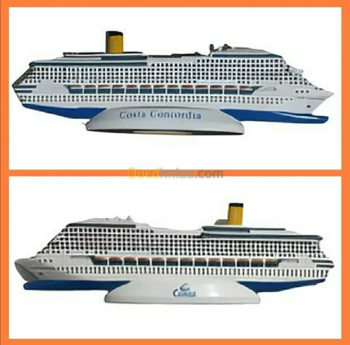 SUPERBE MAQUETTE BATEAU COSTA CONCORDIA EN RÉSINE
