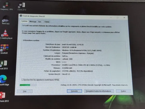 DELL LATITUDE 3380 / INTEL I5 7 EME / 8 G / 256 SSD / 14