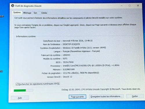 LENOVO IP 330S / INTEL I5 8EME / 8 G / 256 NVME / 15.6 FHD