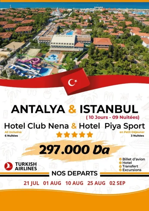 Voyage organisé  ANTALYA - ISTANBUL